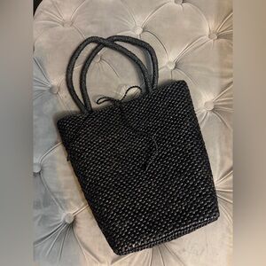 DÔEN Black Raffia Tote Bag